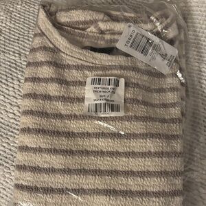 Torrid Striped Crewneck Sweater - Cream and Gray